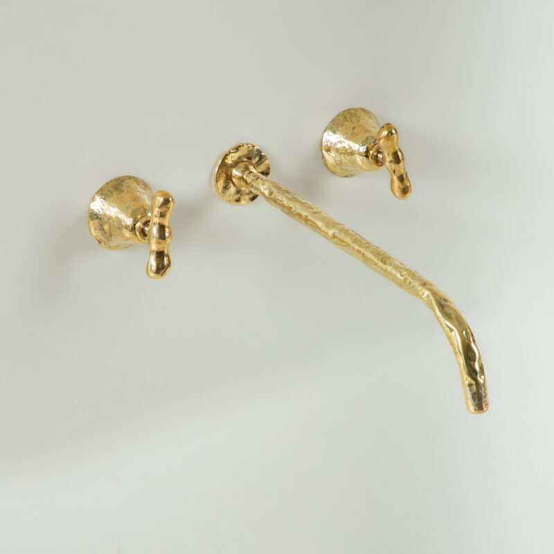 Wall Faucet With Hot and Cold Valves