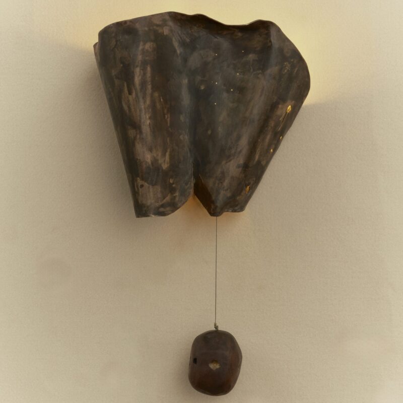 Brass and Wood Sconce